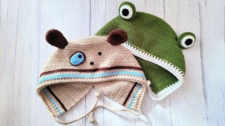 crochet cute animal hat dog hat [upl. by Lynelle]