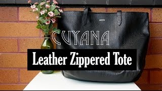 Review  Cuyana Classic Leather Zippered Tote  Adaahyaudin [upl. by Navad]