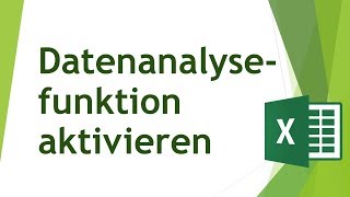 Datenanalysefunktion in Excel aktivieren [upl. by Zebulen]