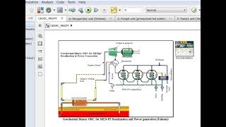 Geothermal  Binary Organic Rankine Cycle  Multi Effect Distillation amp Power  MATLAB  SIMULINK [upl. by Aenad]