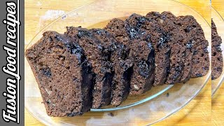 easy chocolate banana bread recipe without oven by fusion food recipes [upl. by Jania]