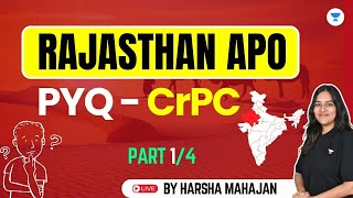 Rajasthan APO CrPC PYQs Part 1  Harsha Mahajan [upl. by Trainor]