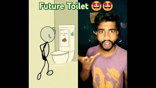 Future Toilet 🤪🤪 animation memes funny cartoon comedy short videosshorts [upl. by Bokaj]