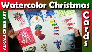 Paint 16 Watercolor Christmas Cards Quickly [upl. by Laveen593]