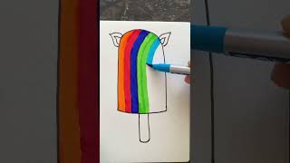 DIY Rainbow 🌈 Bar Icecream Art art shorts ytshorts creative kids [upl. by Fredel]