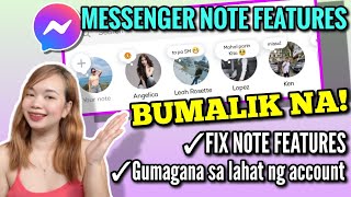 MESSENGER NEW UPDATE  NOTE FEATURES BINALIK NA  PROBLEM FIX ON NOT SHOWING NOTES  Riencyll Cabile [upl. by Haliak]