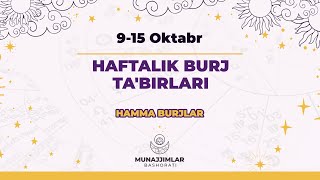 916 Oktabr Haftalik Burj Tabirlari  Munajjimlar Bashorati [upl. by Ahk]