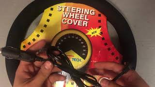 HEATED STEERING WHEEL COVER 25  UNBOXING AND REVIEW HD [upl. by Alleira1]