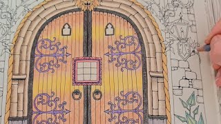 Enchanted Forest by Johanna Basford coloring door part 2 [upl. by Burns]