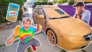 I COVERED MY FRIENDS CAR IN PEANUT BUTTER SAVAGE PRANK [upl. by Gibbeon]