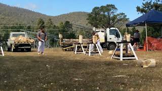 Woodchopping Standing Hard Hitting Championship Nunamara 9324 amandabeams3354 [upl. by Yrrol]