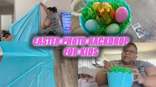 HOW I CREATED A EASTER BACKDROP FOR IN HOME PHOTOS PRISSY P EASTER 2024 [upl. by Shamrao]