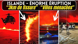 En ISLANDE début dune ÉNORME ÉRUPTION VOLCANIQUE MENAÇANTE [upl. by Atnima886]