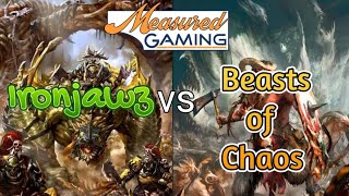 333 Ironjawz vs Beasts of Chaos  2000 point age of sigmar battle report [upl. by Tuckie]