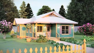 1200sqft Small House Design 8 x 13 m  28 x 44 Ft  Cozy Warm house [upl. by Kiefer142]