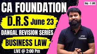 CA Foundation June 2023 Business Law Revision I DRS I CTC Classes [upl. by Gail488]