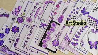 50 PURPLE BORDER DESIGNSPROJECT WORK DESIGNSA4 SHEETFILEFRONT PAGE DESIGN FOR SCHOOL PROJECTS [upl. by Thorvald946]