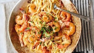 Makarona me karkaleca ne 15 min  Shrimp Pasta easy recipe [upl. by Petigny781]