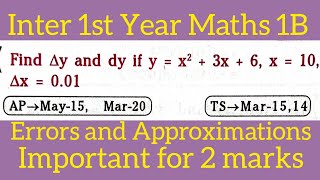 Problem on errors and approximationsInter 1st Year Maths 1B in telugumaths naresh eclass [upl. by Nagrom]