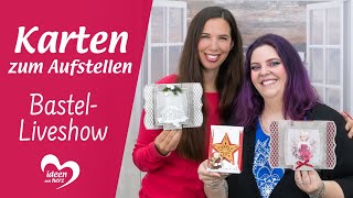 Weihnachtskarten zum Aufstellen  BastelLiveshow 23092024 [upl. by Madigan594]