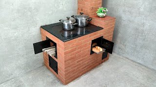 How to build a smokeless wood stove with an oven on another level [upl. by Oiuqise]