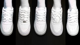 5 New way how to lace Nike Air Force 1s Low On Feet Tutorial [upl. by Eudosia]