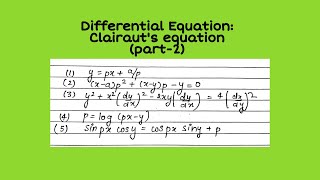 Clairauts Equation  part2 [upl. by Norrek]