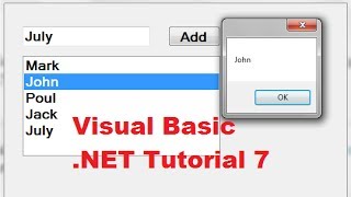 Visual Basic NET Tutorial 7  How to use a Listbox in VBNET [upl. by Mccormick]