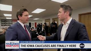 Ron DeSantis Interview on GMA3 ABC Iowa Caucus Haley Trump [upl. by Strander]