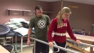 Measurement fit and ambulation with cane and parallel bars  2 [upl. by Mychael102]