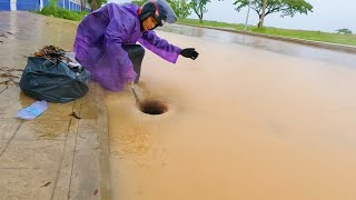 Draining a Flooded Street With Big Whirlpool While a Heavy Rain [upl. by Anilec]