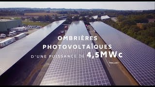 Technique Solaire révèle ses ombrières photovoltaïques sur le parking poids lourds de Limalonges [upl. by Ettenav]