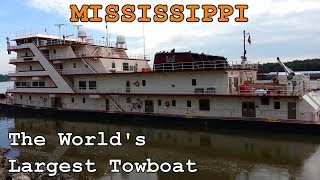 MISSISSIPPI  Worlds Largest Towboat Mississippi River CITY of CAPE GIRARDEAU MO  USA [upl. by Elimac17]