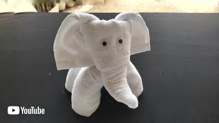 TOWEL ELEPHANT  towel art  towel folding [upl. by Schlenger]