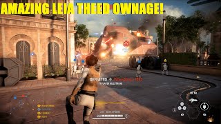 Star Wars Battlefront 2  Amazing Leia domination She defended Theed like a BOSS🦾 [upl. by Welsh]