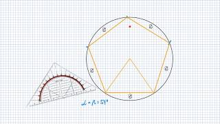 Mathe 9  Ein regelmäßiges Fünfeck konstruieren regelmäßiges Vieleck [upl. by Eiramait]