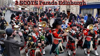 2 SCOTS The Royal Highland Fusiliers parade Edinburghs Royal Mile [upl. by Rases]