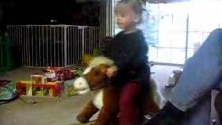 Toddler Riding a Talking Rocking HorsePony [upl. by Nerra]