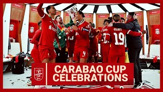 Liverpools Dressing Room Celebrations  Carabao Cup Winners 2024 [upl. by Mharba]