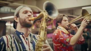 Lucky Chops  Pizza Day Live in the NYC Subway [upl. by Nimesay]