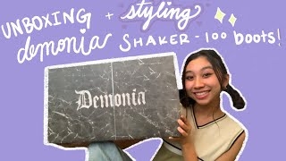 unboxing demonia shaker 100 boots  how i style them [upl. by Ynad]