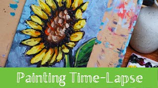 Acrylic Painting Time Lapse  Impressionistic Sunflower [upl. by Spense]