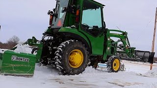 How to Plow Snow with a Compact Tractor [upl. by Aneehsyt]