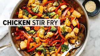 CHICKEN STIR FRY  easy healthy 30minute dinner recipe [upl. by Roinuj]