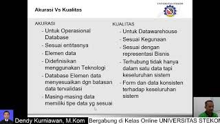 pert 10 Kualitas Data Mata Kuliah Datawarehouse [upl. by Pauiie411]