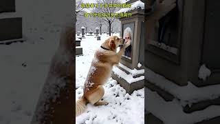 A touching scene the golden retriever has been guarding the old lady sitting there and reluctant [upl. by May]