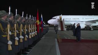 Arrivo del Presidente Mattarella in visita ufficiale nella Federazione Russa [upl. by Alanna725]