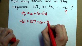 How to Find the Number of Terms in an Arithmetic Sequence [upl. by Nylodam]