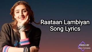 Raataan Lambiyan Lyrics  Female Version [upl. by Nilram595]