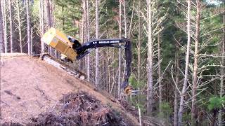 Tigercat LS855C Tractionline on Extreme Steep Slope Logging [upl. by Nnaesor]